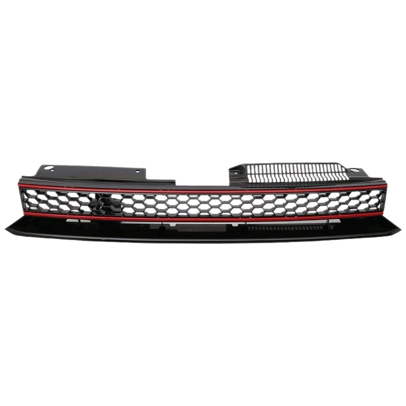 Grille for-Golf 6 MK6 , ABS Plastic Black & Red Trim Front Bumper Grill Hood Mesh