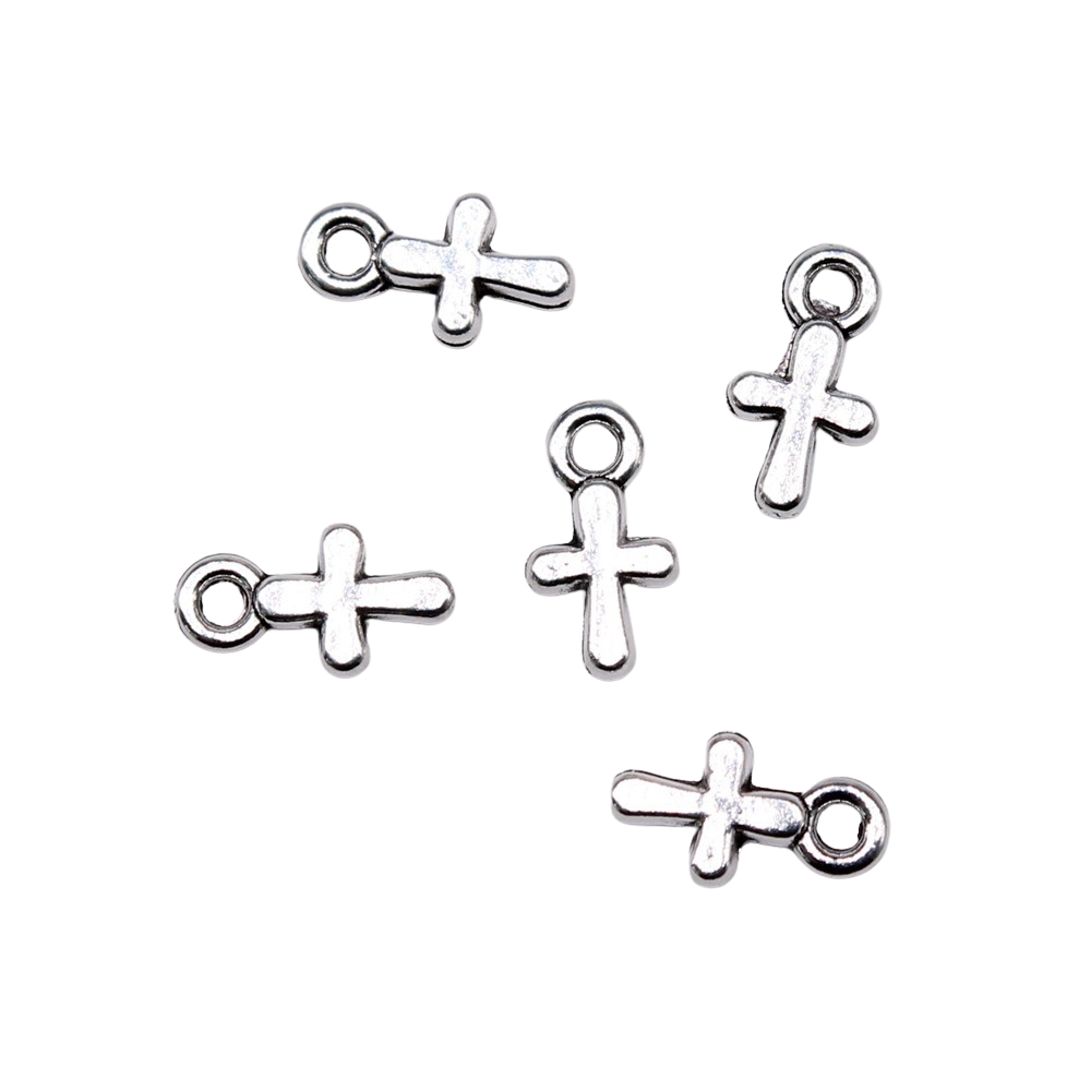 WYSIWYG 40 pz 10x6mm Pendenti E Ciondoli Croce Pendenti E Ciondoli Per Creazione di Gioielli FAI DA TE Risultati Dei Gioielli Argento Antico Colore Della Lega Pendenti E Ciondoli pendente