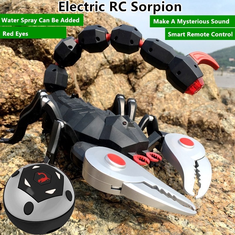 Spray elektrisk fjernbetjening scorpion  rc 55cm stor størrelse 360 graders rotation vanskelig spoof simulation lysemitterende krybdyr legetøj