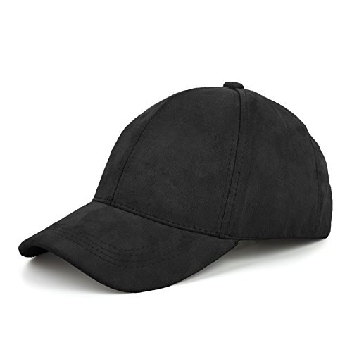 Suede Baseball Cap Mens Casquette Bone cap Snapback cap Hip Hop Flat Hat Women Gorras: Black