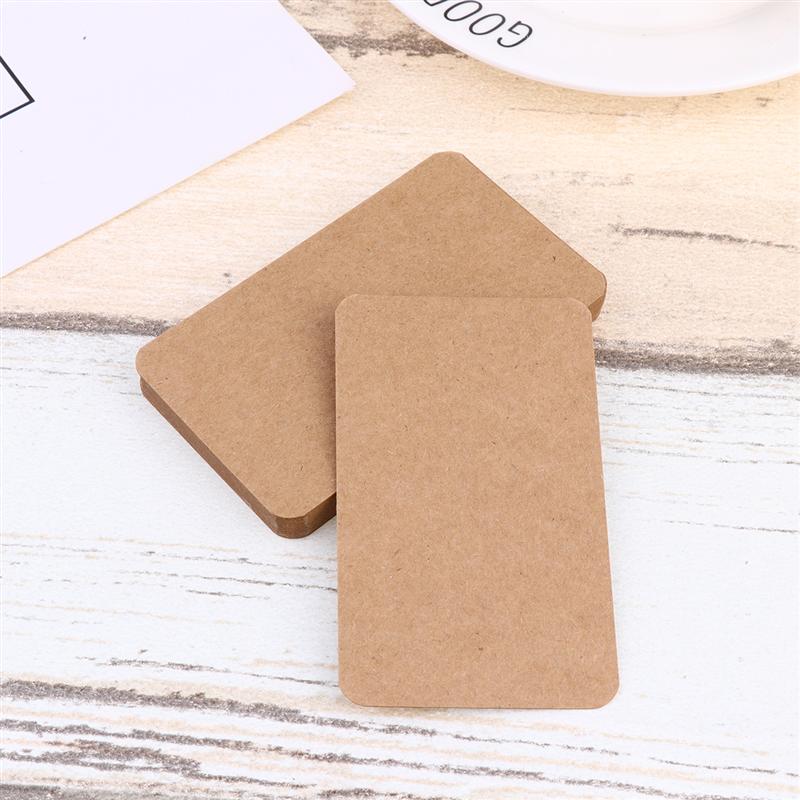 100 Pcs Card Kraft Paper Study Cards DIY Bookmark Memo Note Writing Greeting Card Index Card (Brown)