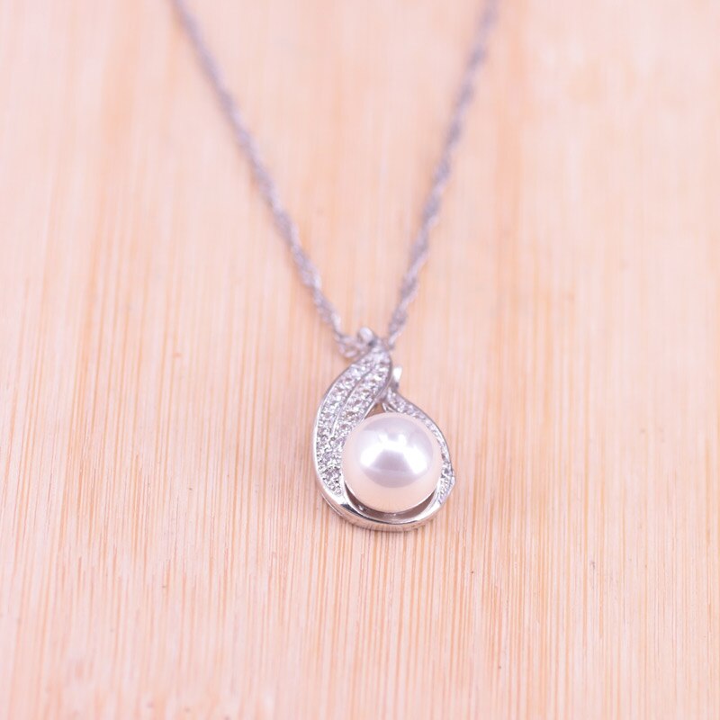 Risenj goutte d'eau blanche perle d'eau douce couleur argent ensemble de bijoux pour femmes boucles d'oreilles anneau collier ensemble bijoux de mariée