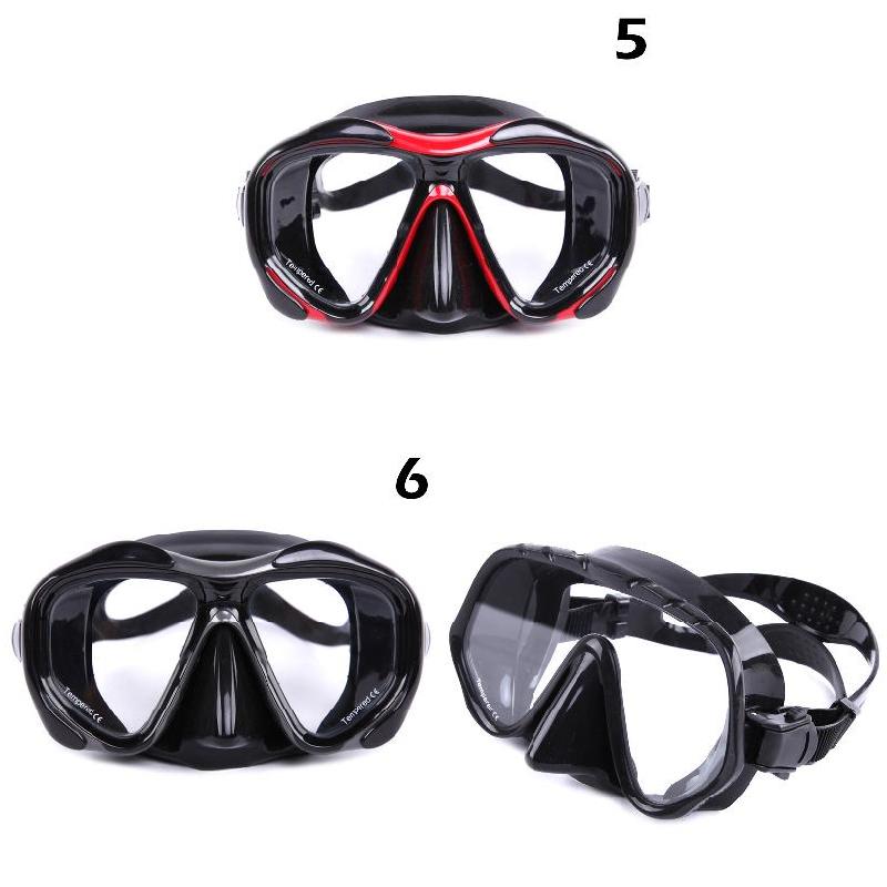 Adult Swimming Goggles Tempered Glass Wide View Anti-fog Snorkel Mask XR