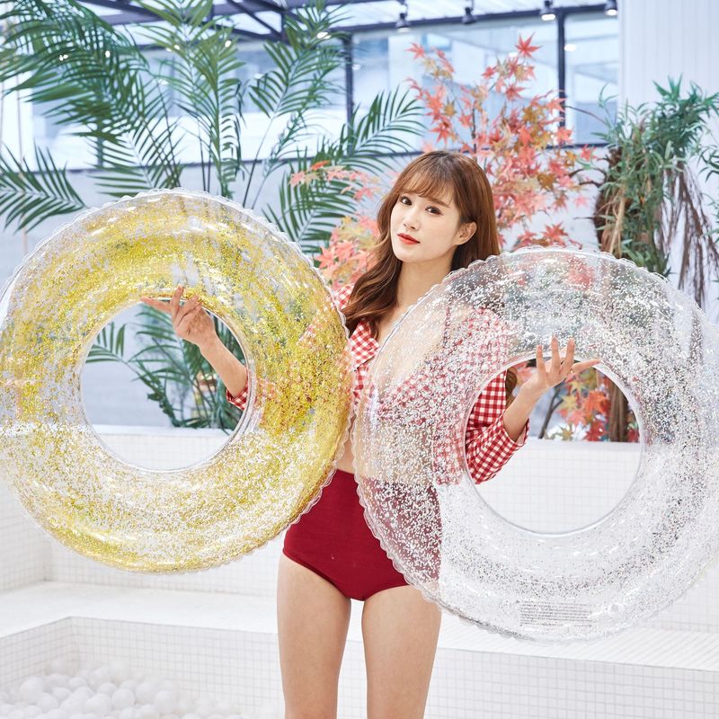 Swimming Sequin Float Inflatable Swimming Pools Cystal Shiny Swim Ring Multi-size Adult Pool Tube Circle for Swimming Pool Toys