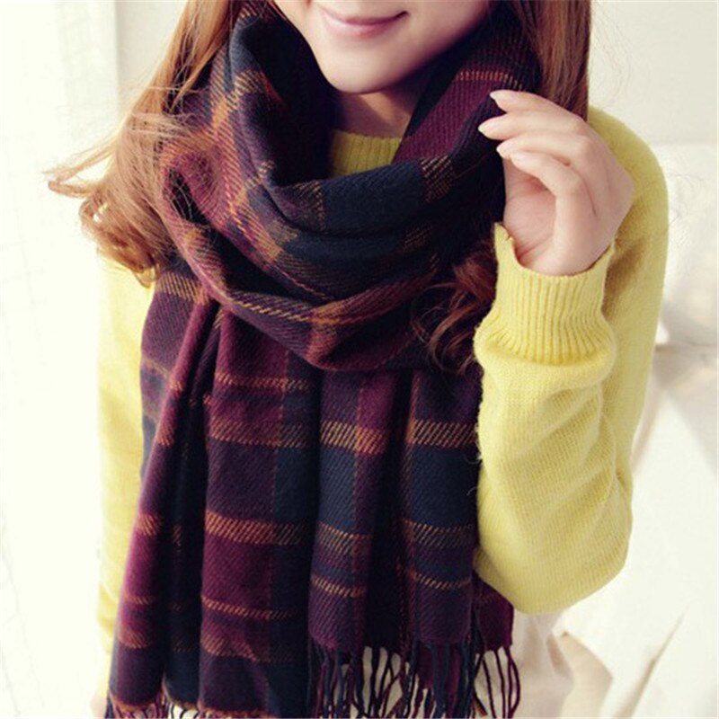 Plaid Winter Scarf Women neck head Scarves Casual Scarfs Cashmere ladies shawls and wraps Bufandas Hombre