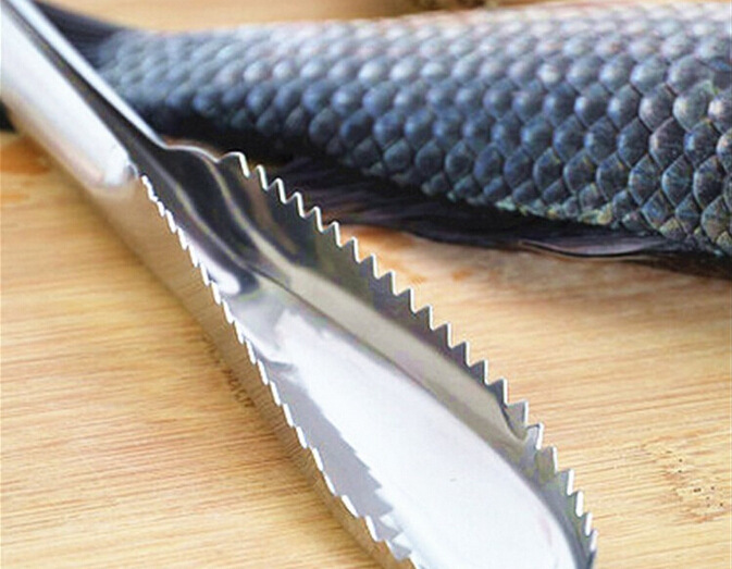 Cepillo de escamas de pescado de acero inoxidable, utensilio de cocina para pesca, herramienta para limpiar piel de pescado.