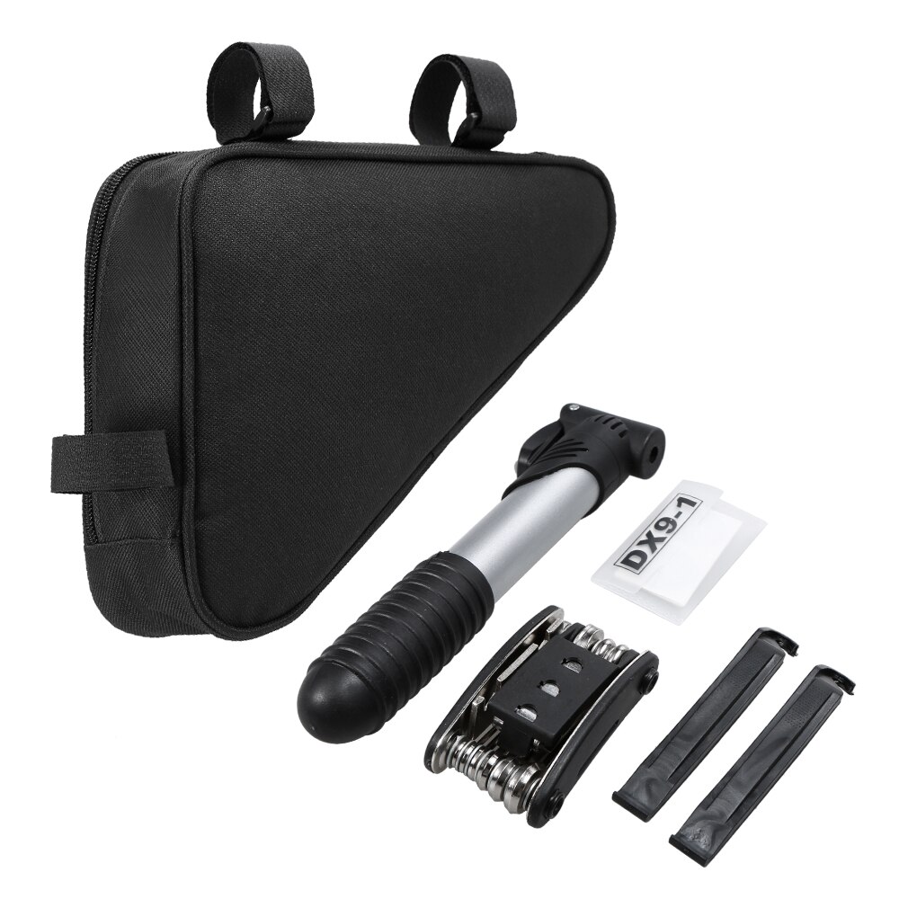 16-in-1 Multi Bike Bicycle Repair Tools Mini Pump Screwdriver Wrench Portable Cycling Repair Tool Set with Bike Triangle Bag: Repair Tool Set