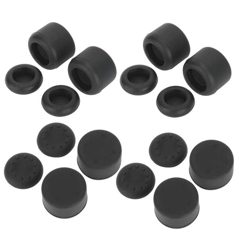 4 Set Joystick Zwart Siliconen Controller Thumb Stick Grip Joystick Knop Cover Wear‑resistant En Non‑slip Voor PS4/ PS5