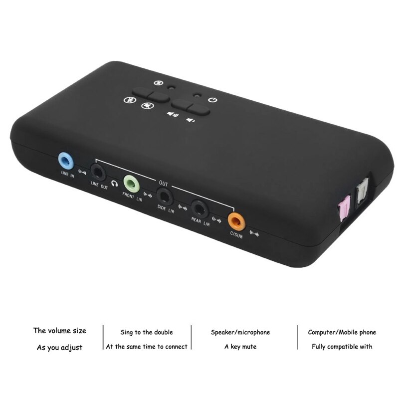 7.1 Sound Card Usb 2.0 Sound Card Cmi6206 Chipset Usb Usb O Device Class Spec1.0 And Usb Hid Class Spec 8 Channel Dac