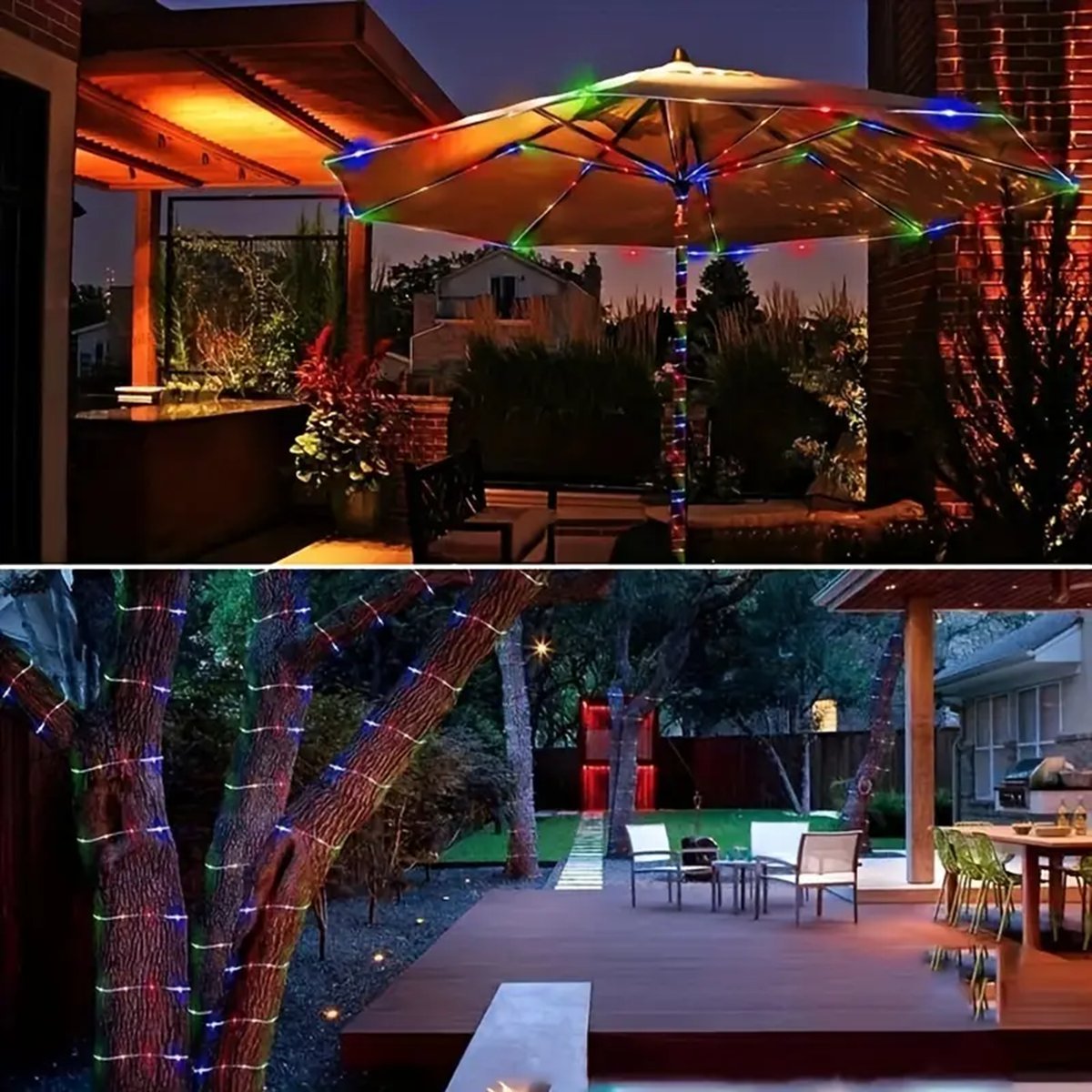 1pc LED solaire chaîne lumière 50/100/200 LED Tube corde chaîne lumières avec 8 Modes extérieur étanche pour maison jardin passerelle Dceor