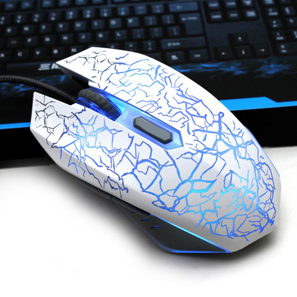VODOOL 4000DPI Adjustable Backlight Mouse 6 Buttons Ergonomic USB Wired Mice Gamer Mouse Computer Mice for Game Office