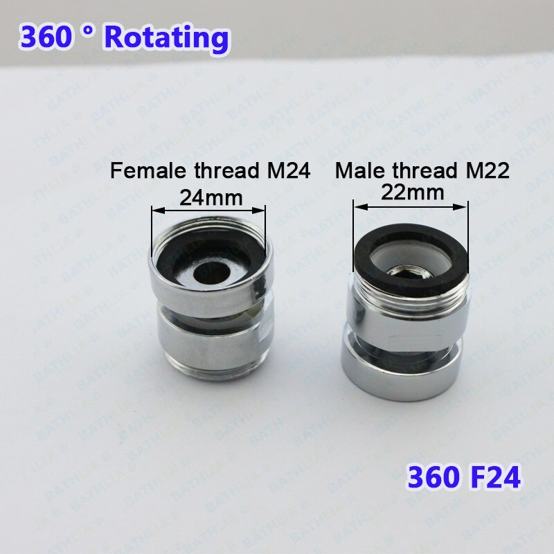 Adaptateur de robinet pivotant en laiton mâle M24 | 360 degrés adaptateur de robinet réglable, adaptateur de robinet de cuisine, taille adaptateur pivotant: 360F24