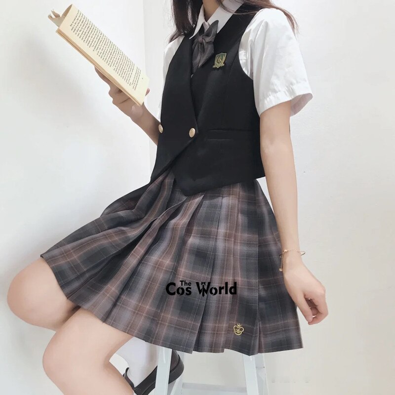 [Hei Yan] Japanese Womens Girls Spring Autumn Sleeveless Vests Waistcoat Suit For JK School Uniform Student Clothes