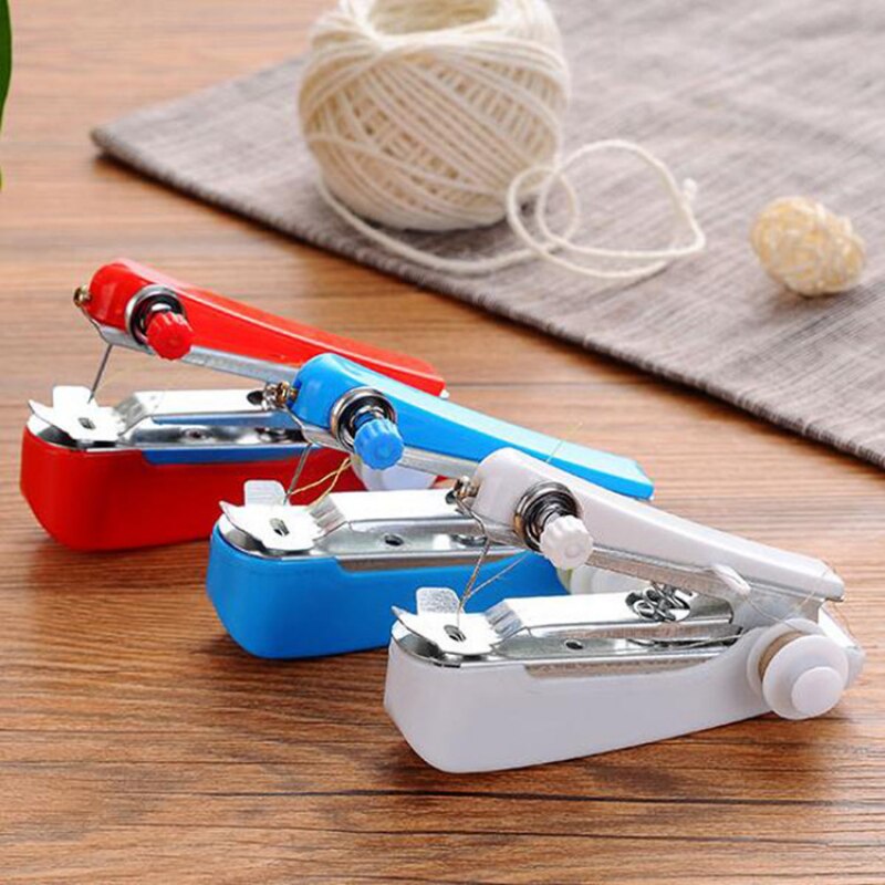 Mini máquina de coser Manual portátil, herramienta de costura de operación Simple, pequeña y práctica, máquina de coser de bolsillo