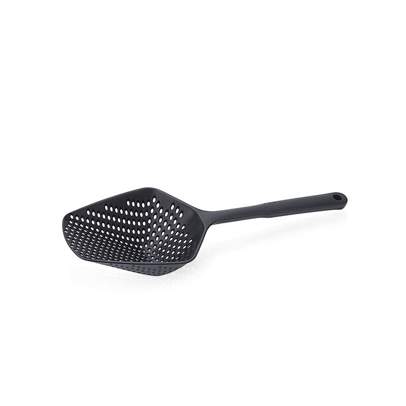 Palas de cocina creativas, colador de alimentos, cuchara de nailon, utensilios de drenaje, colador grande, filtro para sopa, accesorios de cocina para el hogar: Negro