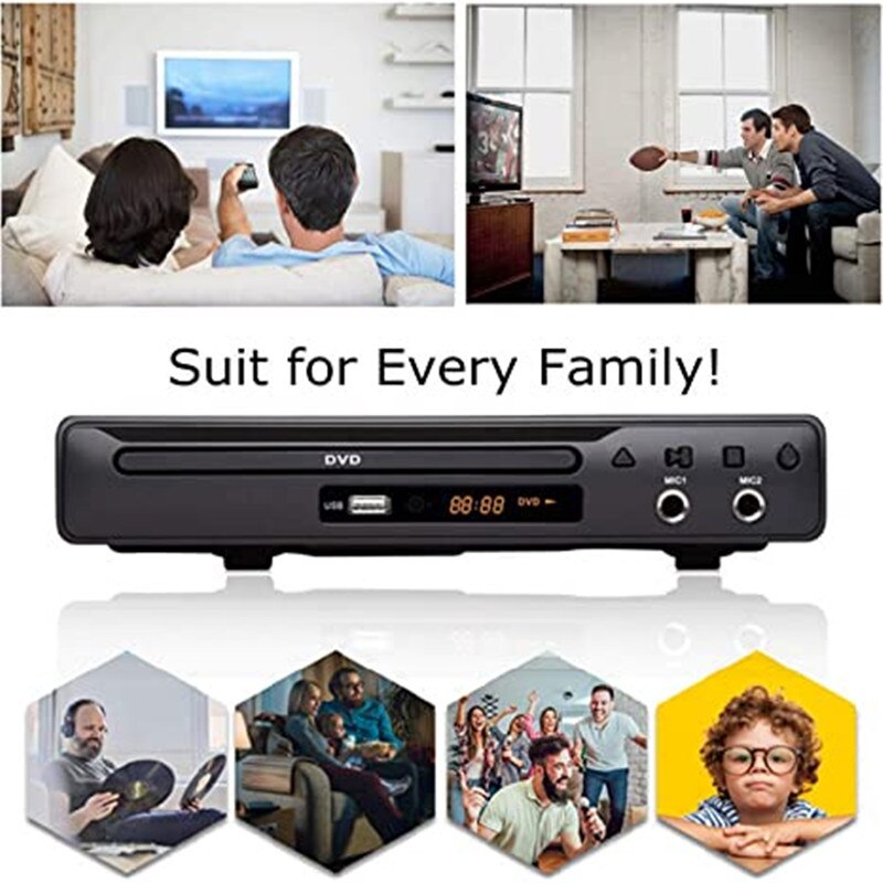 LONPOO Dvd-speler Regio Gratis HDMI RCA Scart USB DVD Speler Twee MIC Poorten Multi Taal Iron Body LED DVD speler Thuisgebruik