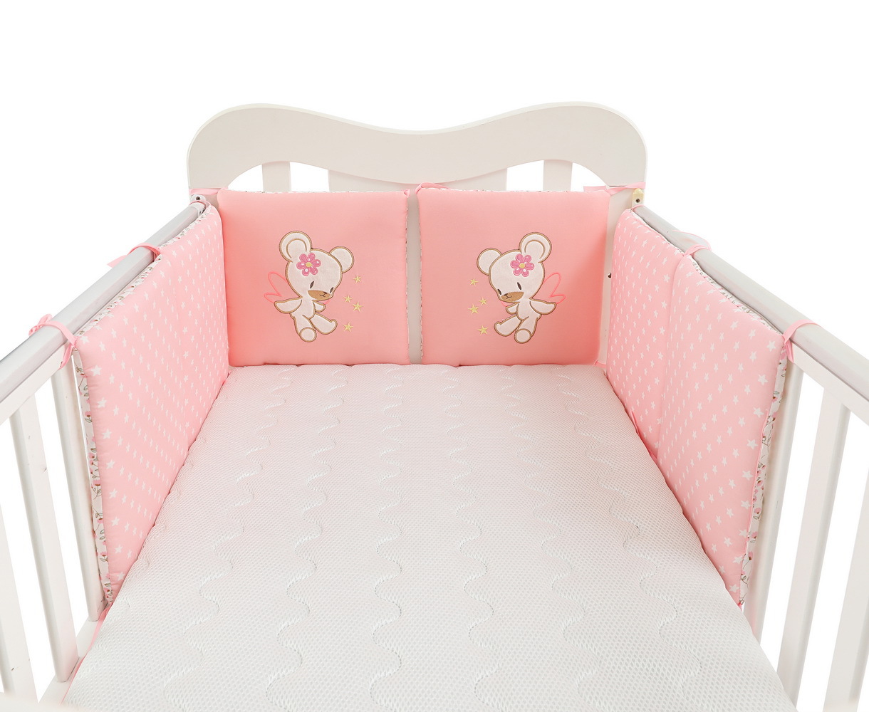 Ensemble de lit pour -né avec motifs de dessins animés, 6 pièces: pink star angel bear
