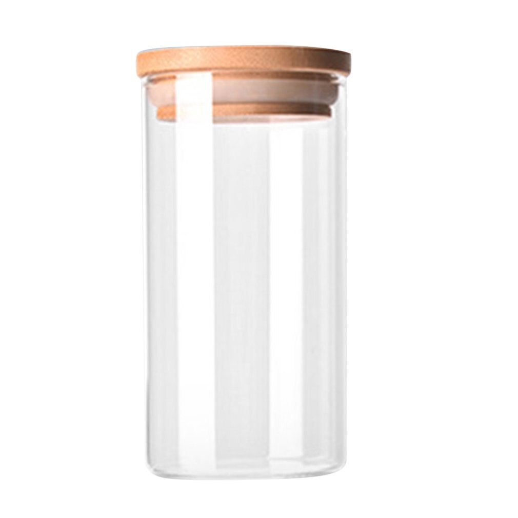 Transparent High Borosilicate Glass Kitchen Storage Bottle Store Food Ingredient Candy Biscuit Storage Jar Organization: 65 x 120 mm