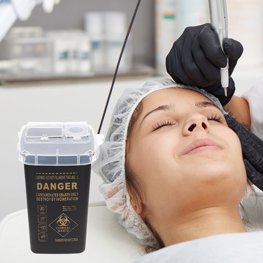 2Pcs Mini Sharps Storage Holders Disposal Container Tattoos Tool Box
