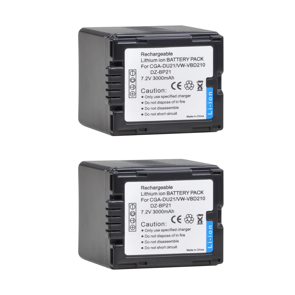 BatmaxCGA-DU21 VW-VBD210 3000mAh Battery for Panasonic CGR-DU06 DU07 NV-GS10 CGA-DU12 CGA-DU14 CGA-DU21 GS100K GS17E PV-GS65: 2 battery