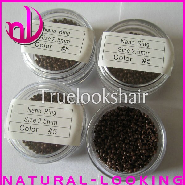 1000pcs / bottle 2.5mm #5color Copper Nano micro beads/rings/links RInglets for Hair Extensions