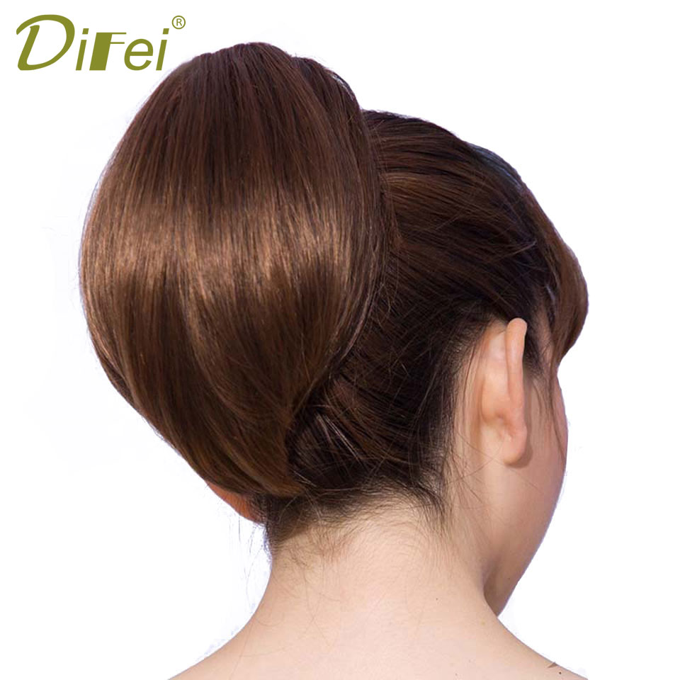 DIFEI 8 Kleur Rechte Hoge Temperatuur Synthetisch Haar Paardenstaart Haarstukje Zwart Grijs Clip In Hair Extensions Claw Paardenstaart