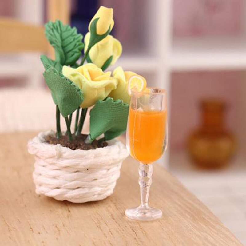 1 1:12 Dollhouse Miniatuur Drink Sinaasappelsap Cup Pop Keuken Voedsel Accessoires Simulaiton Speelgoed
