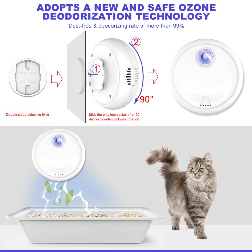 Purificador inteligente de olores para gatos, caja de arena, desodorizador, inodoro para perros, limpiador de aire recargable, desodorización para mascotas, 2022, 4000mAh