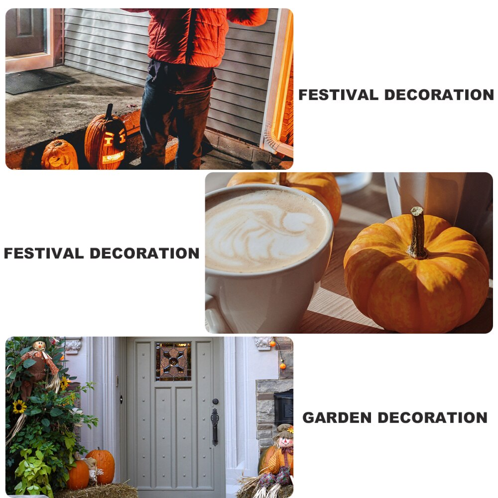 1pc husstands halloween græskar dekoration efterårsfarve desktop dekoration (hvid)