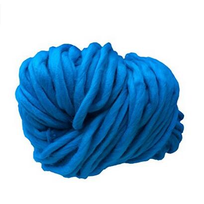 Håndstrikket Tæppe Garn - Super Tykt Chunky Garn - 250g pr. Parti: Påfuglblå