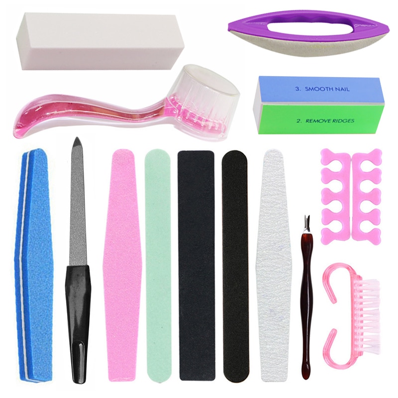 Ferramentas para arte em unhas, bloco de amortecedor, lixa, polimento, lixa, pincel de unha, profissional, cuidados com as unhas de manicure e pedicure