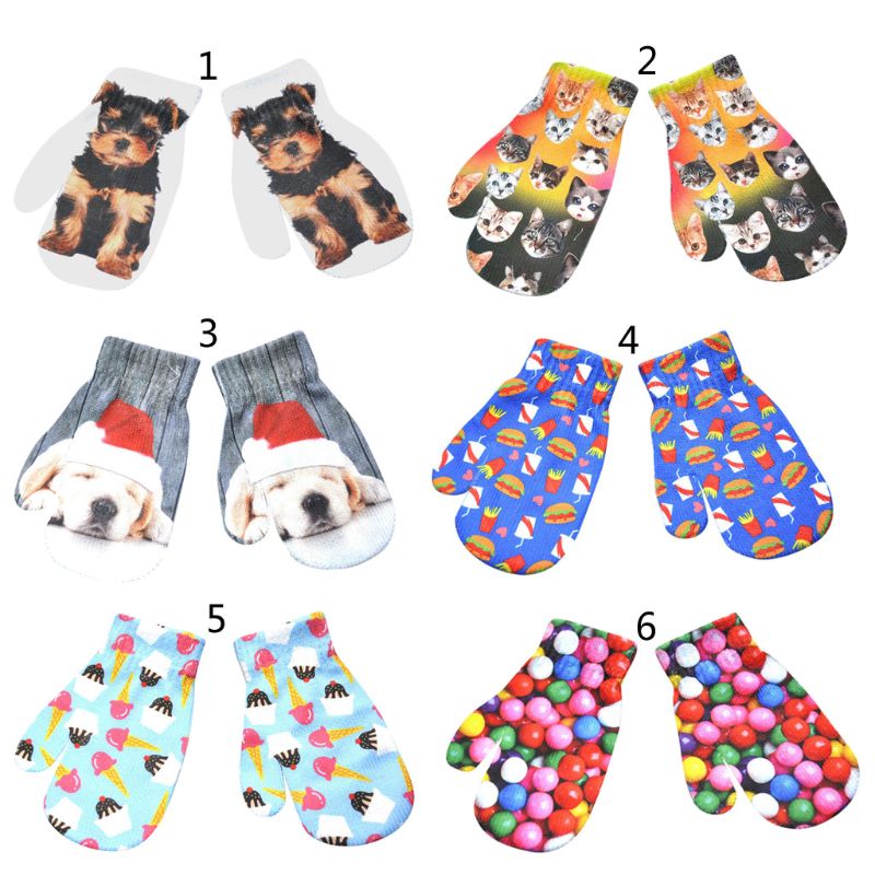 Bébé gants enfant en bas âge Animal dessin animé moufles garçons et filles doigt complet gant anti-rayures hiver accessoires T8ND