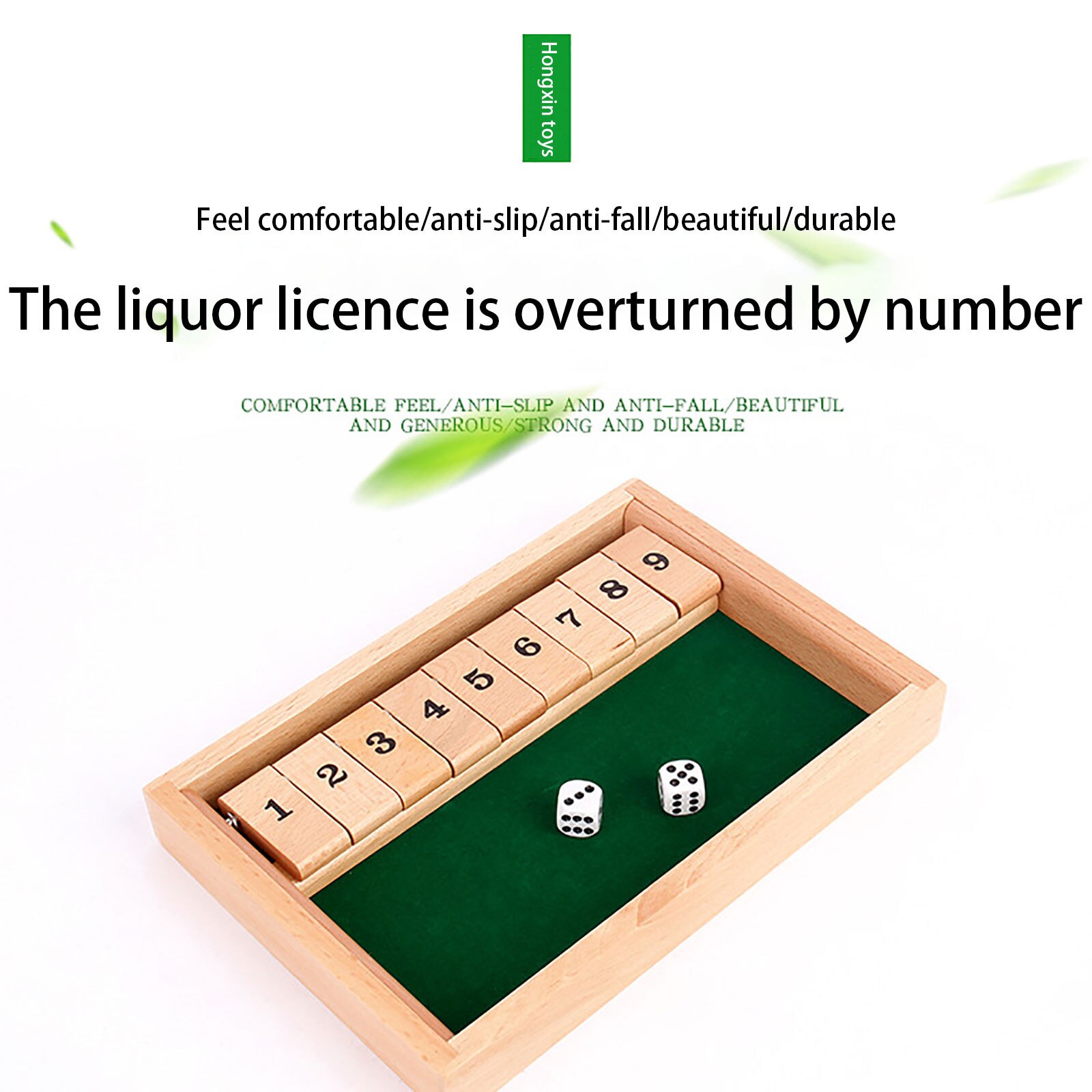 Jeu de dés traditionnel à quatre côtés en bois 10 chiffres Pub Bar pour fermer la boîte jouets éducatifs pour les jeux de fête pour enfants
