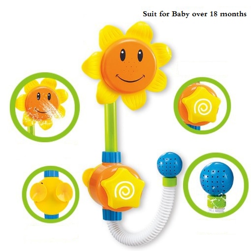 Baby Grappige Water Game Bad Speelgoed Zonnebloem Kraan Douche Baby Bad Uitloop Spelen Zwemmen Badkamer Speelgoed Zomer Zwemmen
