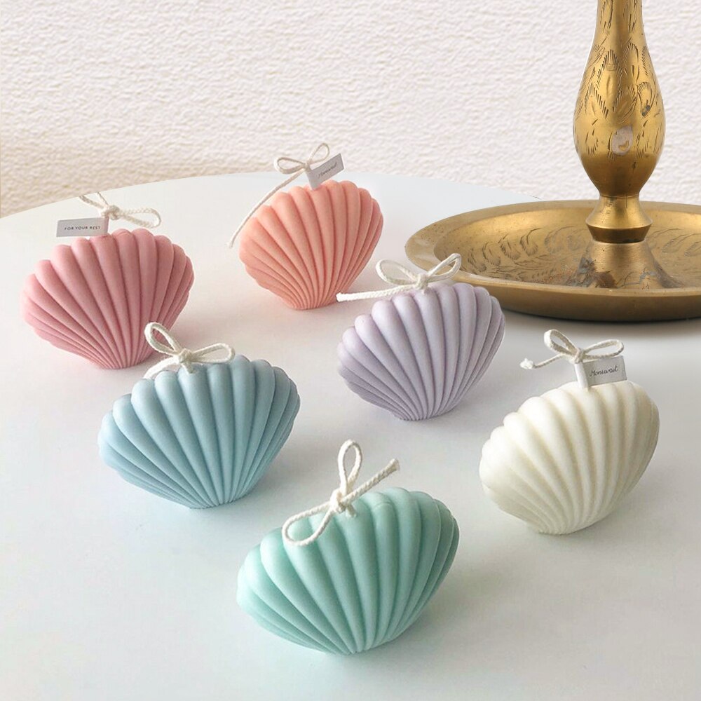 3D Concha molde de vela perfumada molde para velas hechas a mano fabricación de velas de aromaterapia escayola moldes de plástico Vieira jabón molde
