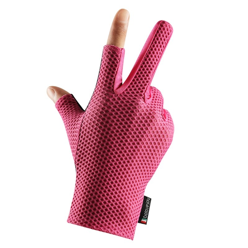 1 par rosa halkskyddsfiskehandskar män kvinnor utomhusfiske 2 skära finger sportfiskeutrustning metehandskar