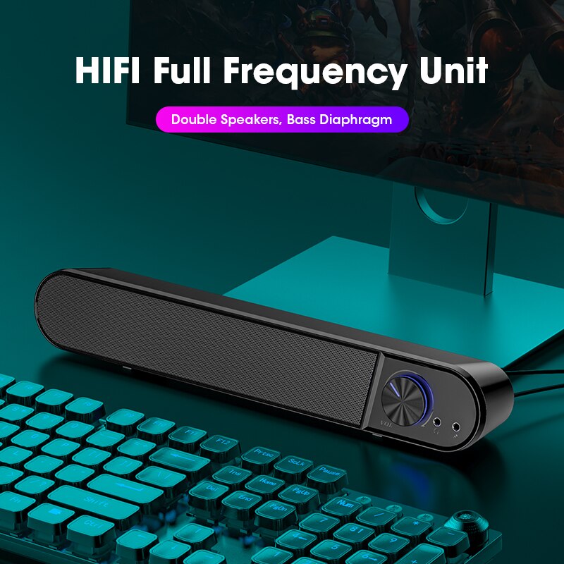 Computer Speaker Bar Bluetooth Speakers Mic Microphone Wireless Stereo Surround Subwoofer Wired For Laptop PC TV Aux Speaker