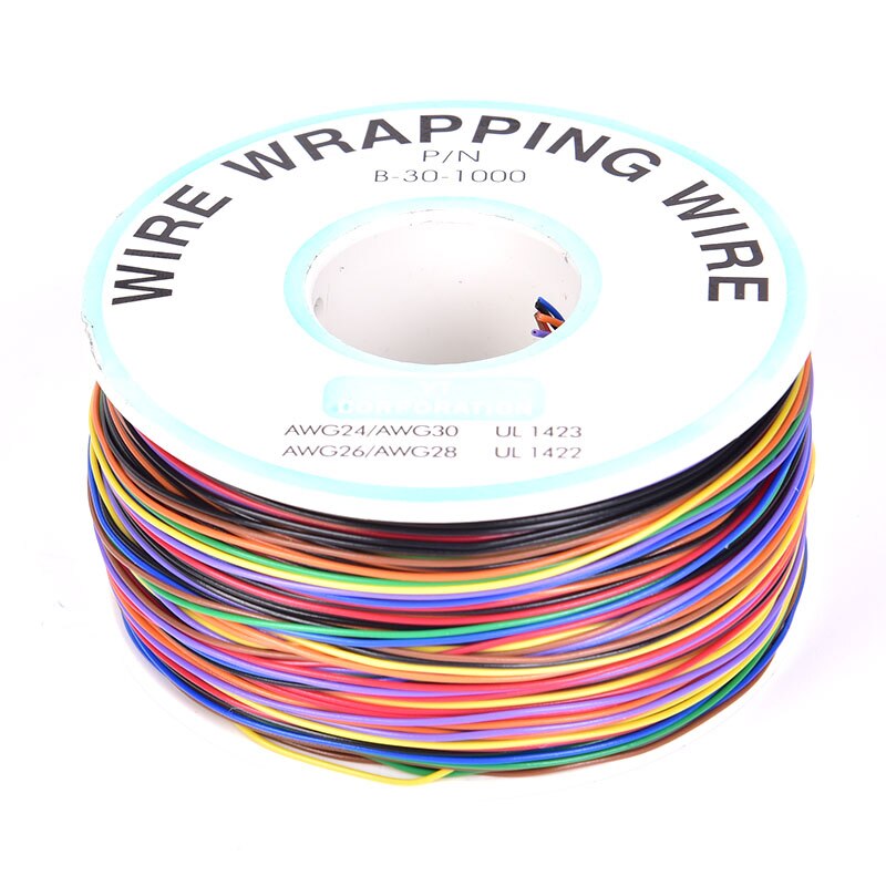 30AWG Mixed Color Jump Wire Tinned Copper PVC Insulation Single Strand Wire