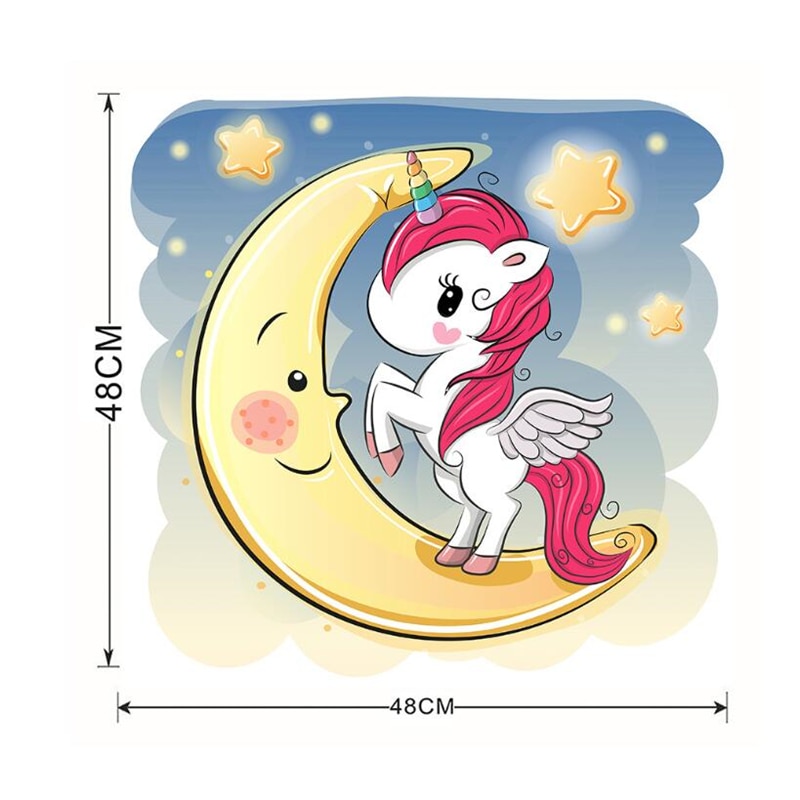 3D Rose flower unicorn wall sticker living room bedroom wall decoration modern art mural: 4