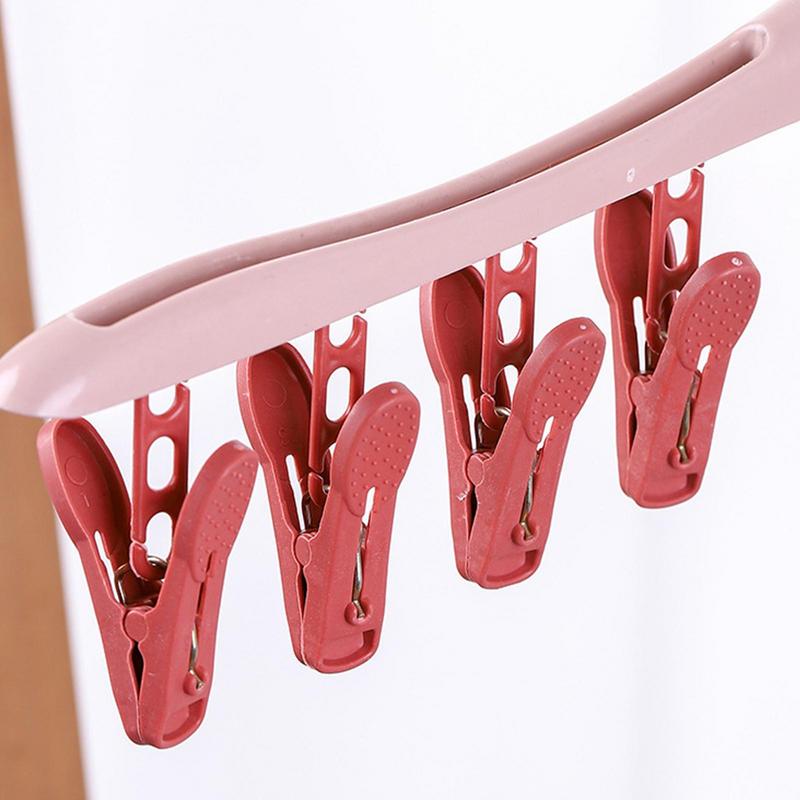 8Clips Clothes Drying Hanger Windproof Underwear Socks Drying Rack Hanger Multifunction Clothes Hanger