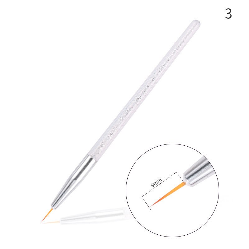 7Pcs Nail Art Kristal Graveren Pen Uv Gel Ronde Kop Lichttherapie Pen Diamant Tekening Pen Diy Acryl Nail borstel