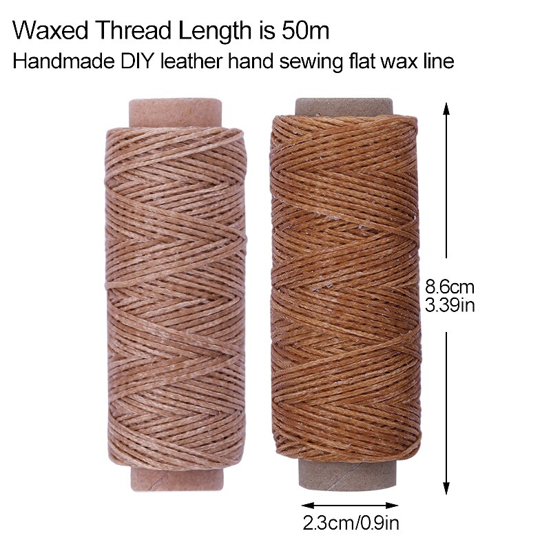 LMDZ Multi Color Wax Thread Fiber Single Filament 50m Wax Filament 150D DIY Hand Made Polyester Leather Sewing Tool