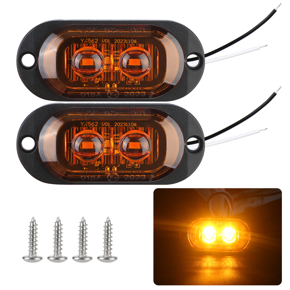 12V 24V Truck Positie Verlichting Auto Zijmarkeringslichten Led Signaal Licht Trailer Verlichting Indicator Achterlichten Auto accessoires: YELLOW