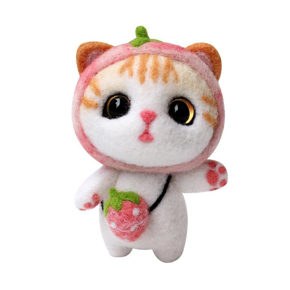 Lovely Doll Wool Felt Craft DIY kit Non Finished Poked Set Handcraft Kit Needle Material Bag Needle Felting Starter Kit: C