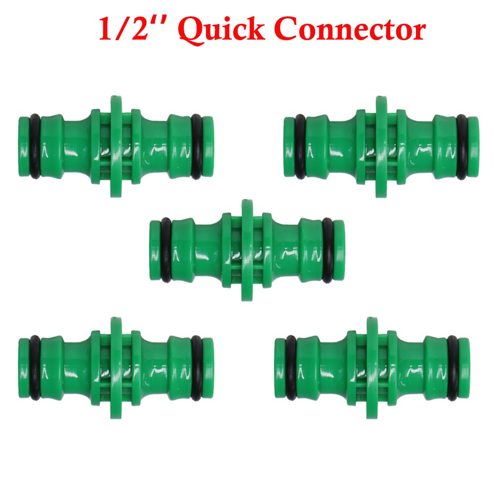 Garden Watering Hose Fitting ABS Quick Connector 1/2" End Double Male Hose Coupling Joint Adapter Extender for 16mm Tubing Pipe: E