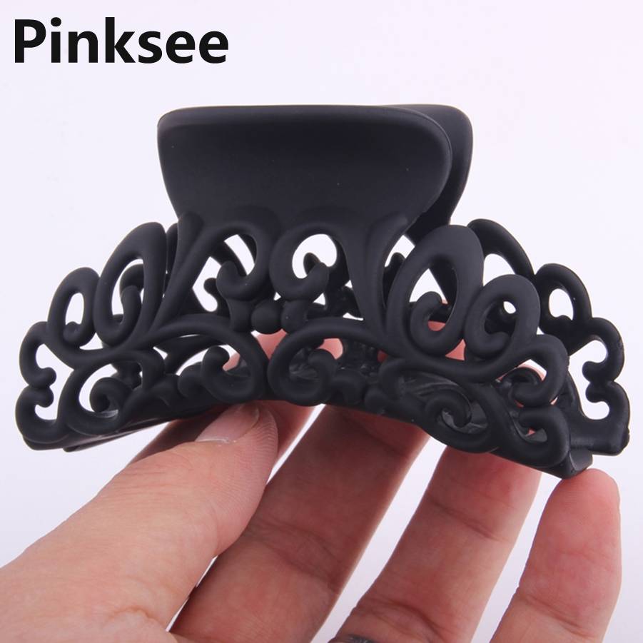 Dames Dames Grote Haardracht Haar Klauw Clips Baret Haar Krab Klem Scrub Plastic Holle Bloem Haarspeld Accessoires