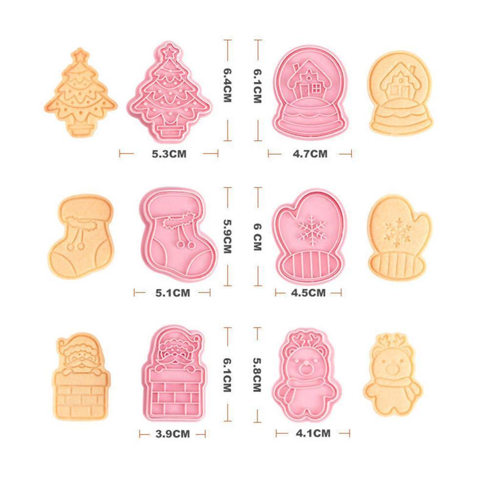 6 stuks/set kerst cartoon vorm koekjes fondant uitsteker boom gereedschap mallen decoreren kerst koken koekjes bakken doe-het-zelf  c4 b 6