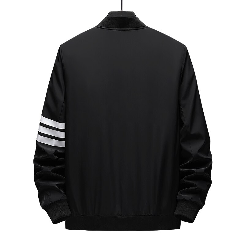 Stativ krage jakke vår sommer tynn seksjon baseball uniform glatt stoff fritidsjakke bomber jakke menn polyester 5xl