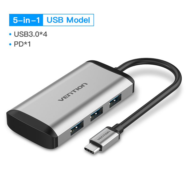 Vention USB C HUB Type C to Multi USB 3.0 HUB HDMI Adapter Dock for MacBook Pro Air USB HUB Type C 3.1 Splitter Port Type-c HUB: 5 in 1 USB Model