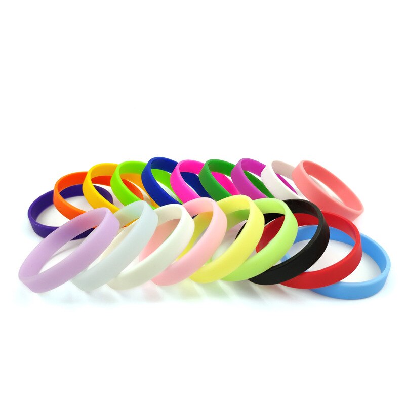 Silicone Rubber Wristband Flexible Wrist Band Cuff Bracelet Sports Casual Band For Anniversary Dating Party TXTB1